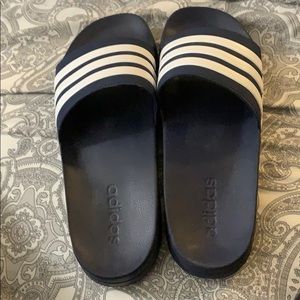 Adidas adillette cloudfoam navy blue slides 11